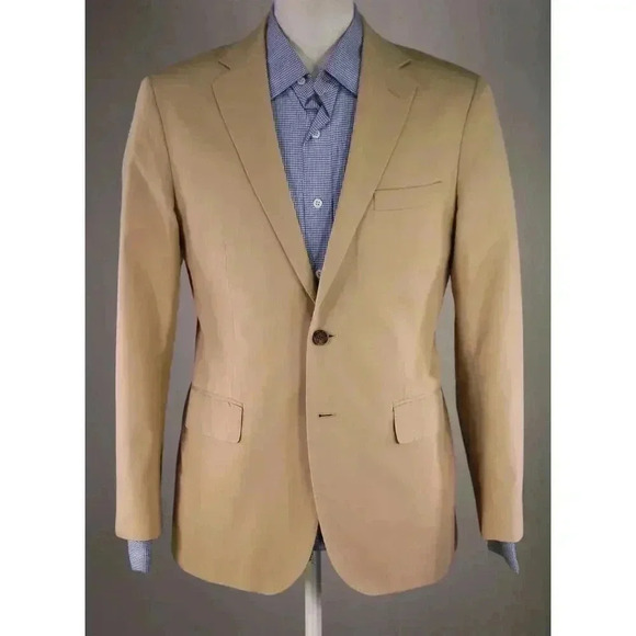 Khaki Surplus Military Solid Khaki Tan Cotton 2-Btn Blazer Jacket 38S - Picture 2 of 9